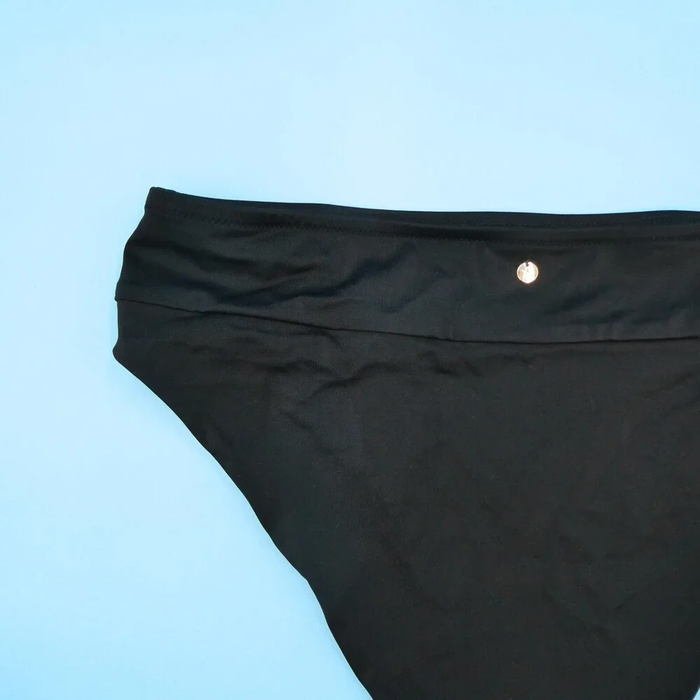 Victorias Secret Medium Black Mid Rise Bikini Bottom Cheeky Hipster Swimwear New
